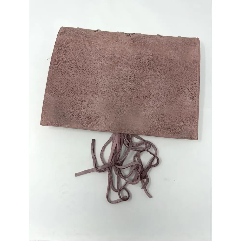 ANTHROPOLOGIE Street Level Leather Festival Tassel Clutch Purse